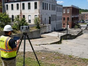 LiDAR mapping in St. Petersburg Florida for documenting existing site conditions before redevelopment.